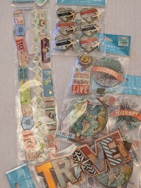 Travel-Themed Sticker Lot — Multicolor Journey Accents